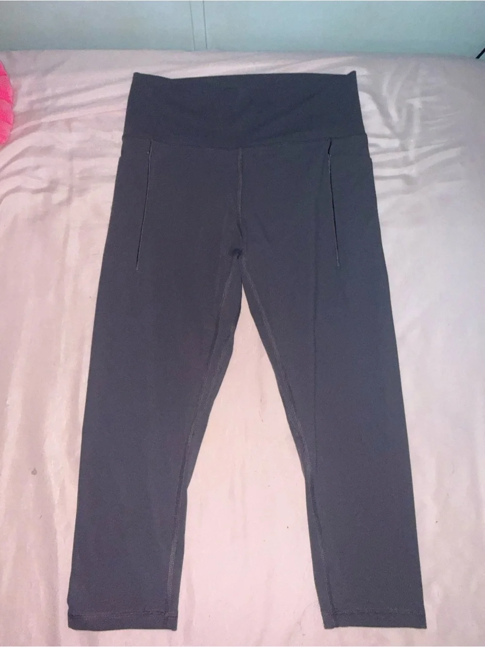 Avia Charcoal High-Waist Athletic Leggings with Side Pockets